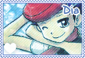 A blue colored stamp of Dia