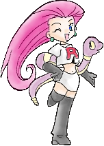A drawing of Jessie in her normal team rocket outfit